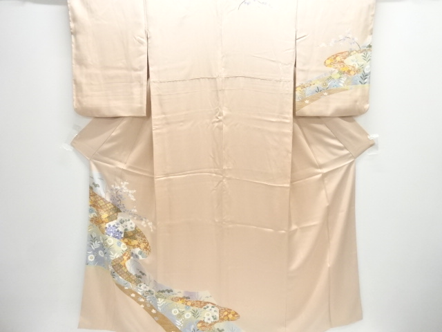 JAPANESE KIMONO / HOMONGI / SILK / FOUR SEASONAL FLOWERS